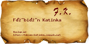 Fábián Katinka névjegykártya